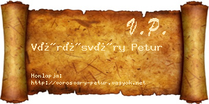 Vörösváry Petur névjegykártya